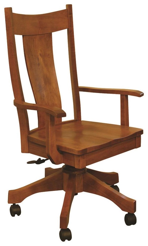 Wood base on sale desk chair
